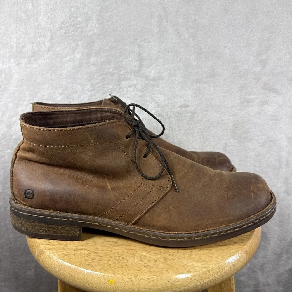 Born Shoes Chukka Boots Mens 13 Brown Leather Lace Up Ankle Casual Style H32708